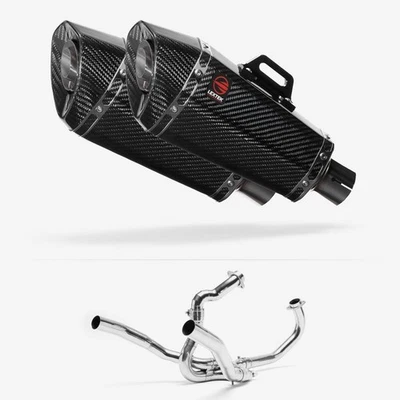 Lextek Carbon Fibre XP8C 210mm Exhaust System for SUZUKI SV1000 (03-07) Silencer - Image 1 of 4