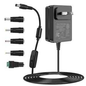 Fuente de alimentación 12V 2A DC adaptador de CA con interruptor, 100-240Vac a CC 12 voltios 2 Am... - Imagen 1 de 9
