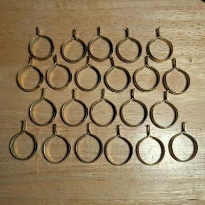 Lote De Colección De 22 ~1.75" Latón Chapado Acero Café Cortina Anillos Clips Tono Dorado Foto 1 de 4