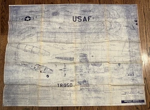 FREE SHIP! Vintage 1958 Berkeley Models Airplane Blueprints Plans Lockheed T-33A - Picture 1 of 2