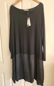 ELK DRESS PANEL BLACK XL 16 18 NEW NWT MODAL SILK HEM EASY WEAR - Picture 1 of 12