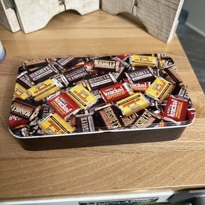 (144A). Vtg 1993 The Tin Box Company Of America Hinged Tin HERSHEY MINIATURES - Picture 1 of 9