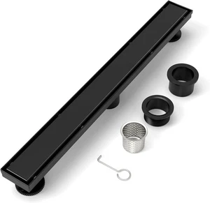 Neu Brüun rechteckige lineare Duschablauf 24" mattschwarz Edelstahl schneller Versand - Bild 1 von 5