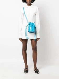 Alexander McQueen The Soft Curve bucket bag New In Box Rare Blue Colour - Picture 1 of 12
