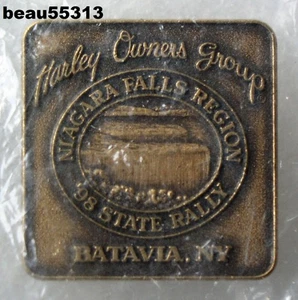 ⭐1998 HARLEY OWNERS GROUP HOG BATAVIA NEW YORK ANNUAL STATE RALLY VEST PIN - Picture 1 of 1