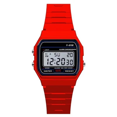 Reloj Cronómetro Cronógrafo Deportivo Unisex Hombre Correa Resina Digital Clásico F 91W Foto 1 de 4