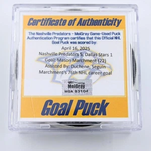 Gol anotado de la NHL Puck Mason Marchment Dallas Stars 16 de abril de 2025 vs Predators - Imagen 1 de 7