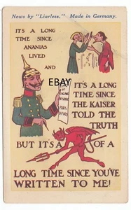 Australian WWI Patriotic Enlistment The Kaiser OLD POSTCARD 1914 by Turner Rare - Picture 1 of 2