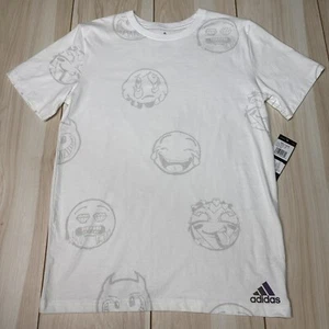 NWT Adidas, Boys White Emoji T-Shirt Size Large, 14/16 - Picture 1 of 9