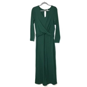 NEW Old Navy Long Sleeve Knit Twist Jumpsuit Size Medium Green Stretch Holiday - Picture 1 of 16