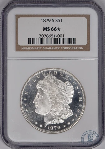 1879-S Morgan Silver Dollar $1 NGC MS66 * STAR Cover