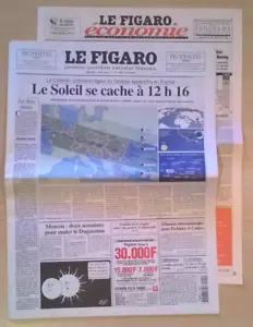 LE FIGARO du 11/08/1999 - Eclipse France /MORT DE VICTOR MATURE - Etat Collector - Foto 1 di 12