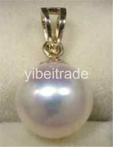 13-12 mm HUGE AAA White natural 14k gold pearl south sea pendant