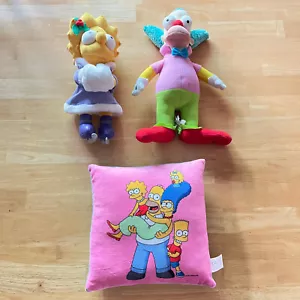 The Simpsons Mixed Plush Toys Lot of 3 Lisa Applause Krusty Pillow Universal - Picture 1 of 11