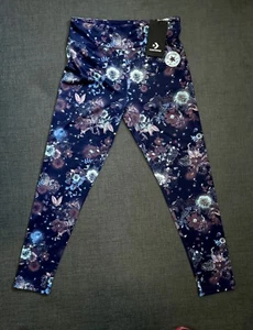 Converse Girls High Rise Printed Leggings (Big Kids) Size Large Blue Floral - Picture 1 of 9