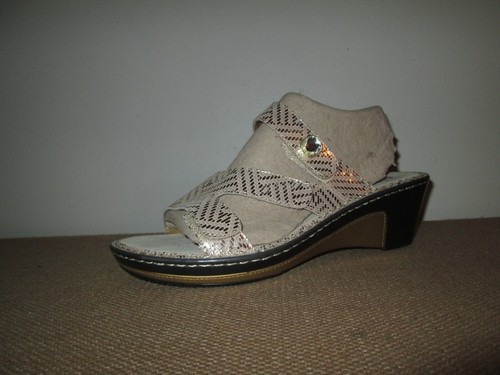 Nuovi sandali zeppa ALEGRIA Loti oro Dazzler punta aperta LOTTO 529 taglia 42; 11 5 12