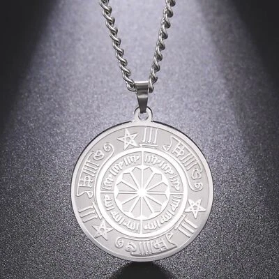 Neu Wicca slawische Kolovrat Amulett Halskette heidnische Sonne Spinnrad Kordel Pentagramm - Bild 1 von 4