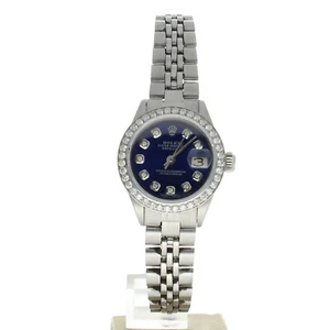 Rolex Date Just 26 Stainless-steel 6924 Blue Dial Women 26-mm Automatic watch - Picture 1 of 7