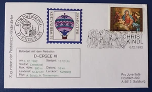 Österreich 32. Weihnachtsballonpost 1992 Ballonpost Christkindl Kürnberg Mi 2081 - Bild 1 von 1