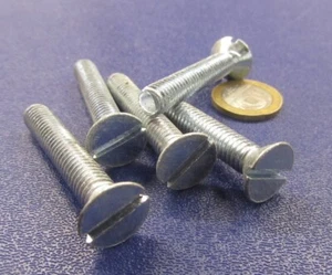 Zinc Plated Steel Flat Slotted Machine Screw 5/16"-18 x 1.25" Length, 50 pcs - Picture 1 of 11