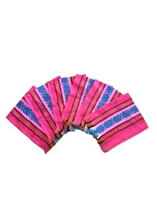 6 PIECE SET MEXICAN XLARGE NAPKINS , TABLE PLACE MAT , 25" X 18"  , PARTY ,PINK - Picture 1 of 2