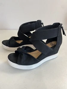 Sofft Womens Mauldin Platform Sandals Size 7 M Black Leather SF0047001 - Picture 1 of 8