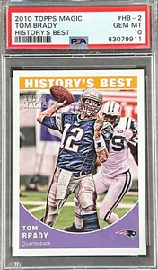 2010 Topps Tom Brady #HB-2 (with Jason Taylor) PSA 10 GEM MINT (RARE: Pop 34) - Picture 1 of 2