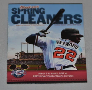 Atlanta Braves 2012 Entrenamiento de Primavera Calendario de Bolsillo (Disney World) Jason Heyward - Imagen 1 de 3