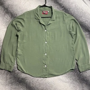 Big Bud Press 60s Inspired Pantry Button Down Long Sleeve Green Unisex Large - Picture 1 of 10