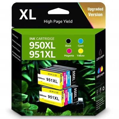 8 Pack 950XL Ink for HP 951XL Office Pro 8600 8610 8620 8615 8625 8100 Printer - Image 1 of 4