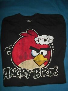 Angry Birds Mens Large Black Shirt
