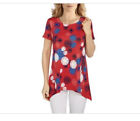 Ruby Rd Women's Petite Let's Celebrate! Fireworks Puff Print Top, Red, Ps $58