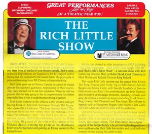 TICKET PROGRAM THE RICH LITTLE SHOW MARCH 8 1997 OAKLAND PARAMOUNT THEATRE - Picture 1 of 2