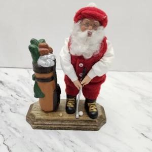 Holiday Creations Golfing Santa Christmas Scene 1998 Retro Musical Vintage - Picture 1 of 3