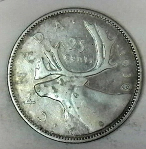 Vintage 1938 Canada 25 Cents nice collector grade world silver coin FREE ship - Picture 1 of 3