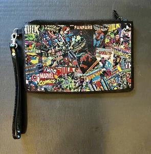 Marvel Comics Avengers Comic Collage Canvas Zip Wallet Buckle Down - Picture 1 of 4