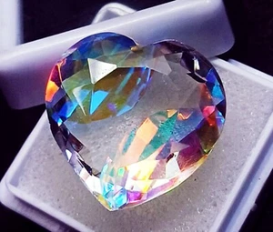 Loose Gemstone Transparent Mystic Quartz 25.80 Ct Certified With Free Gift - Picture 1 of 8