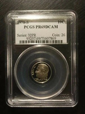1978 S PCGS PR69 DCAM Roosevelt Dime 10c - Image 1 of 2