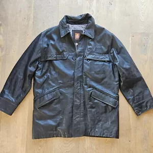 PIERO GUIDI Leather Jacket LINEABOLD Men Size L Black Made In Italy Vintage - Picture 1 of 16