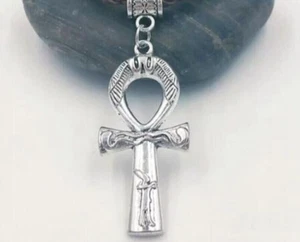 Adjustable Ankh Cross With Black Leather Cord Pendant&Necklace Egypt Eternal - Picture 1 of 1