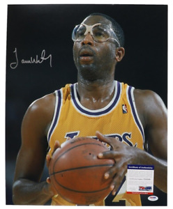 LA Lakers James Worthy Signed 16x20 Basketball Photo Poster PSA COA NC Tar Heels