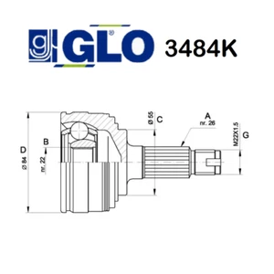 GIUNTO SEMIASSE LATO RUOTA ROVER 45 - 400 GLO PER GCV1118 - Imagen 1 de 1