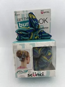 Scunci Bun Look 6 Pcs Hair Kit Bun Maker Bow-Tie Scrunchie - Picture 1 of 1