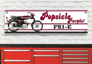 BR66B YAMAHA FS1-E PALETA EFERVESCENTE PÚRPURA FLEXIBLE TALLER BANNER LETRERO - Imagen 1 de 1