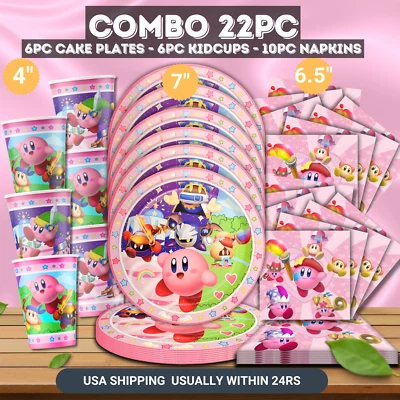 LANASPARTY 22PC Kirby Star TABLEWARE birthday party supplies favor centerpiece decoration