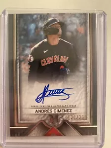 /299 Andres Gimenez On Card 2023 Topps Museum Collection Cleveland Autograph - Picture 1 of 2