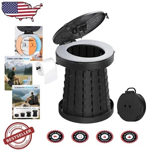 Luxury Retractable Travel Toilet - Soft PU Cushion, Height Adjustable Design - Picture 1 of 8