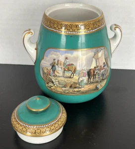 Victorian Pratt Prattware Fenton Turquoise Blue Jar With Lid - Picture 1 of 6