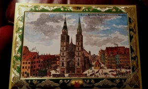 1990 E. Otto Schmidt XLarge Hinged Cookie Tin & Picture For Framing Nurnberg - Picture 1 of 9
