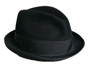 Sombrero DUNN CO Trilby Para Hombre Talla 7 Negro Lana Fieltro De Colección  - Imagen 1 de 11